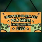 Gaming Sign Retro Hanging Door Plaque For Boys Bedroom Man Cave