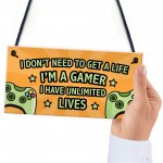 Gaming Sign Retro Hanging Door Plaque For Boys Bedroom Man Cave