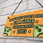 Gaming Sign Retro Hanging Door Plaque For Boys Bedroom Man Cave