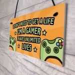 Gaming Sign Retro Hanging Door Plaque For Boys Bedroom Man Cave