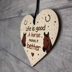 Funny Horse Gifts For Women Wood Heart Sign Horse Gift For Girls