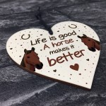 Funny Horse Gifts For Women Wood Heart Sign Horse Gift For Girls