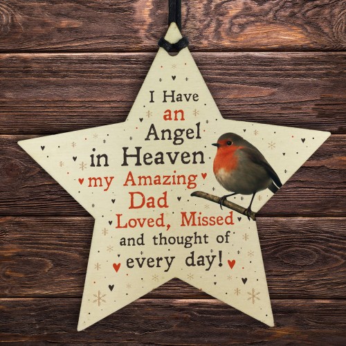 Robin Memorial Tree Hanging Decoration Dad Memorial Gift Star