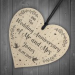 10th Tin Wedding Anniversary Gift Personalised Heart Mr & Mrs