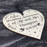1st Paper Wedding Anniversary Gift Personalised Heart Mr & Mrs