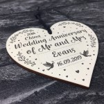 20th China Wedding Anniversary Gift Personalised Heart Mr & Mrs