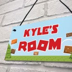 Personalised Gaming Sign Retro Gaming Gift Boys Bedroom Door