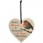 hristmas Robin Memorial Wood Heart Grandad Memorial Gift Plaque