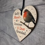 hristmas Robin Memorial Wood Heart Grandad Memorial Gift Plaque