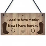 Horse Sign Funny Birthday Xmas Gift For Friend Horse Lover Sign