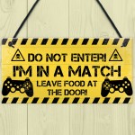 Gamer Warning Plaque Gaming Bedroom Accessories Novelty Sign