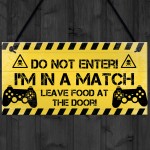 Gamer Warning Plaque Gaming Bedroom Accessories Novelty Sign