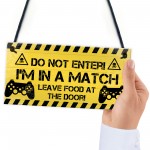 Gamer Warning Plaque Gaming Bedroom Accessories Novelty Sign