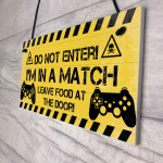 Gamer Warning Plaque Gaming Bedroom Accessories Novelty Sign
