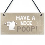 Beige Bathroom Toilet Novelty Plaque Home Decor Sign Funny 