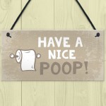 Beige Bathroom Toilet Novelty Plaque Home Decor Sign Funny 