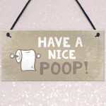 Beige Bathroom Toilet Novelty Plaque Home Decor Sign Funny 