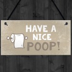 Beige Bathroom Toilet Novelty Plaque Home Decor Sign Funny 