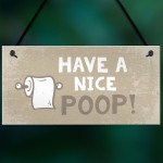 Beige Bathroom Toilet Novelty Plaque Home Decor Sign Funny 