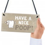 Beige Bathroom Toilet Novelty Plaque Home Decor Sign Funny 