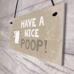 Beige Bathroom Toilet Novelty Plaque Home Decor Sign Funny 