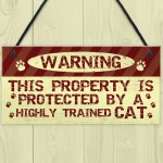 Cat Signs And Plaques Beware Cat Sign Funny Cat Sign Decor