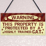 Cat Signs And Plaques Beware Cat Sign Funny Cat Sign Decor