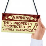 Cat Signs And Plaques Beware Cat Sign Funny Cat Sign Decor