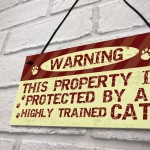 Cat Signs And Plaques Beware Cat Sign Funny Cat Sign Decor