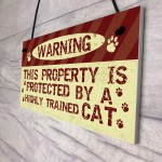 Cat Signs And Plaques Beware Cat Sign Funny Cat Sign Decor