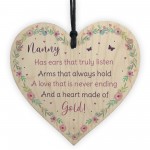 Nanny Gift For Birthday Christmas From Grandchildren Wood Heart