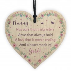 Nanny Gift For Birthday Christmas From Grandchildren Wood Heart