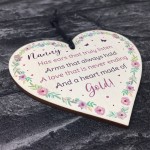 Nanny Gift For Birthday Christmas From Grandchildren Wood Heart