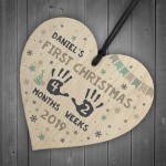 Babys First Christmas Wooden Heart 1st Christmas Bauble New Baby