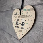 Babys First Christmas Wooden Heart 1st Christmas Bauble New Baby