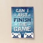 Blue Gaming Print Gift For Gamer Son Dad Boys Bedroom Wall Art