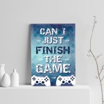 Blue Gaming Print Gift For Gamer Son Dad Boys Bedroom Wall Art
