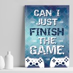 Blue Gaming Print Gift For Gamer Son Dad Boys Bedroom Wall Art