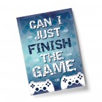 Blue Gaming Print Gift For Gamer Son Dad Boys Bedroom Wall Art