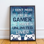 Gaming Print For Playstation Fan Hanging Gaming Sign Framed
