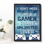 Gaming Print For Playstation Fan Hanging Gaming Sign Framed