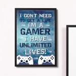 Gaming Print For Playstation Fan Hanging Gaming Sign Framed