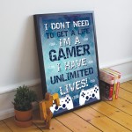 Gaming Print For Playstation Fan Hanging Gaming Sign Framed