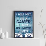 Gaming Print For Playstation Fan Hanging Gaming Sign Framed