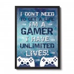 Gaming Print For Playstation Fan Hanging Gaming Sign Framed
