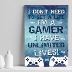 Gaming Print For Playstation Fan Gaming Sign For Boys Bedroom