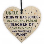 Funny Gift For Uncle Birthday Christmas Present Wood Heart
