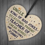 Funny Gift For Uncle Birthday Christmas Present Wood Heart