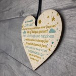 Number 1 Grandad Poem Wood Heart Grandad Gift For Grandchildren