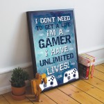 Boys Bedroom Decor Hanging Gaming Print Framed Gamer Gift